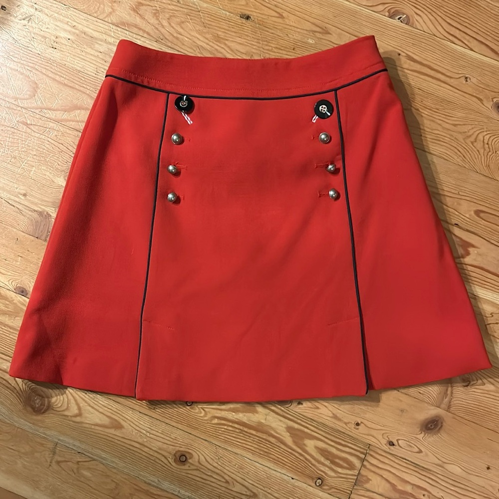 Anthropologie Leifsdottir button skirt orange/reddish womens 6